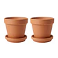 Maceta 12cm Diametro x10cm Alto Más Plato Pack x2 Unidades - Miniatura 1