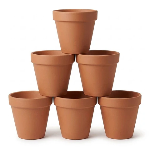 Maceta Arcilla 10cm Diametro x9cm Alto Pack x6 Unidades