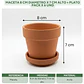 Maceta Arcilla 8cm Diametro 7cm Alto Más Plato Pack x6 Unidades - Miniatura 2