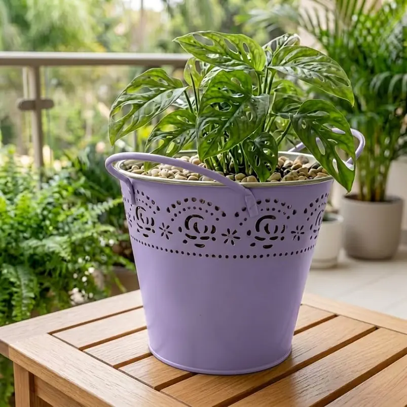 Maceta Metálica Decorativa Para Jardín Y Hogar 6