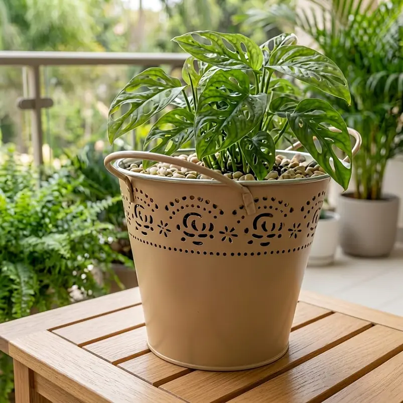 Maceta Metálica Decorativa Para Jardín Y Hogar 7