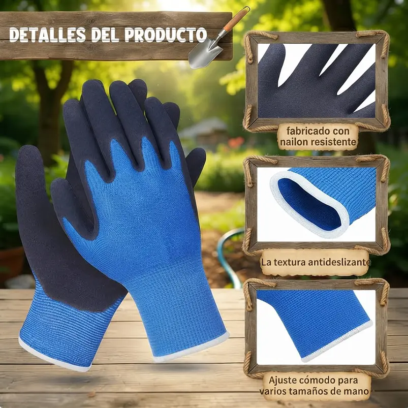 Guantes Protectores Jardíneria Para Niños Agarre De Goma 5
