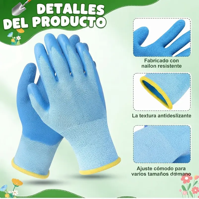 Guantes De Jardinería y Proteccion Antideslizantes Para Niños 5