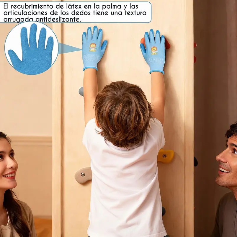 Guantes de Proteccion y Jardíneria Para Niños Agarre en Goma 4