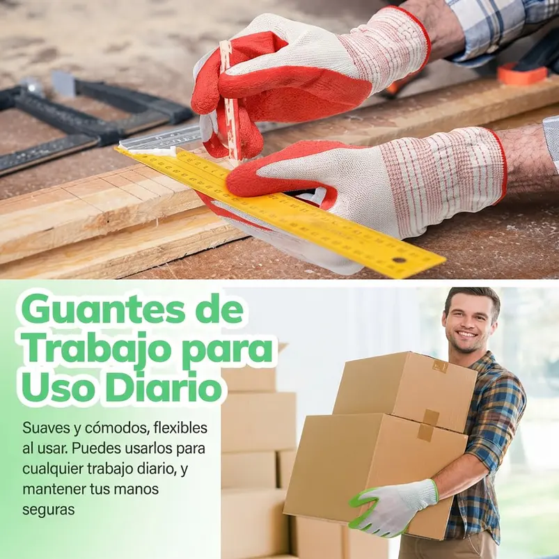Guantes de Proteccion Jardinería x01 Par Unisex Caucho Transpirable S-M 10