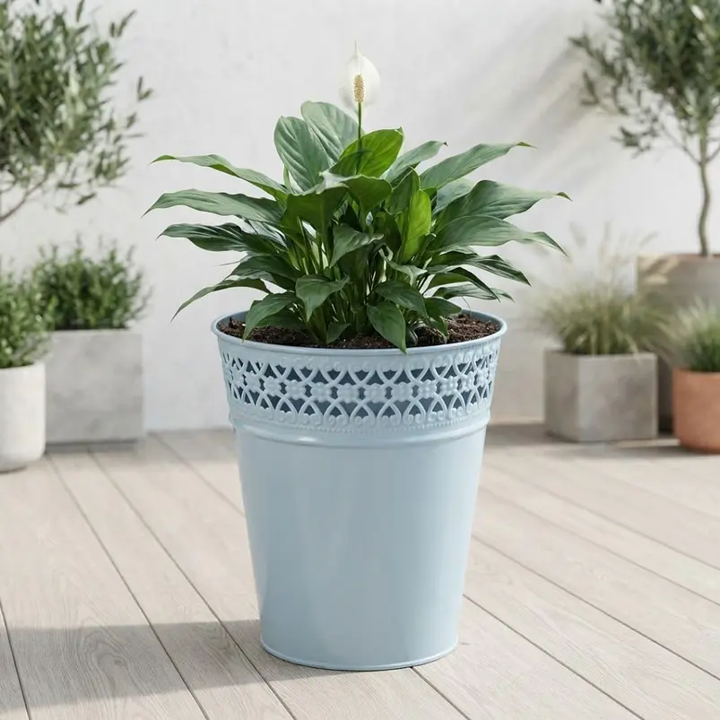 Maceta Metálica Decorativa Para Jardín Y Hogar 11