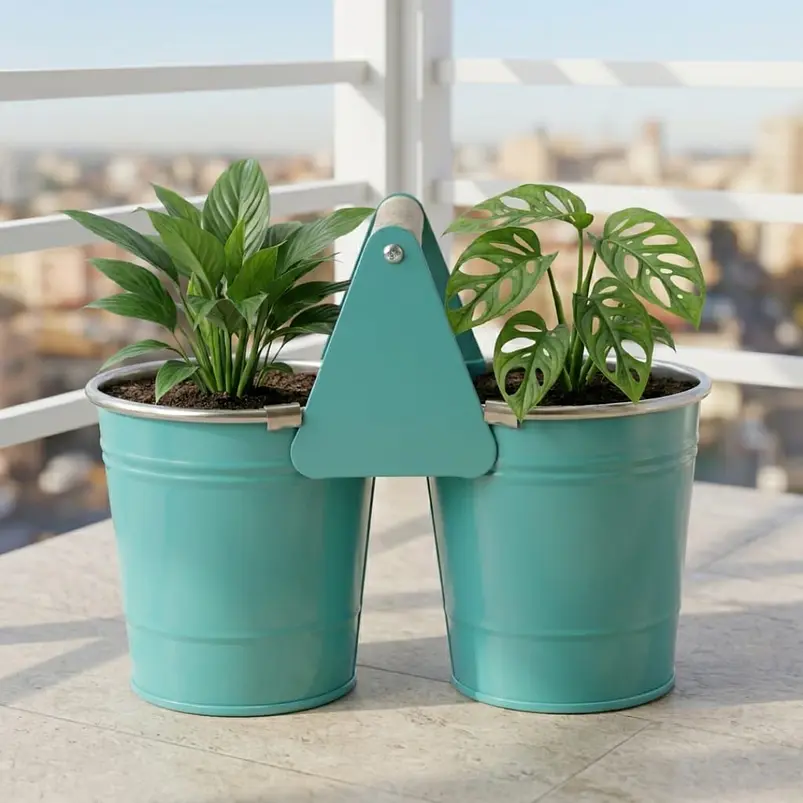 Maceta Metálica Decorativa Para Jardín Y Hogar 16