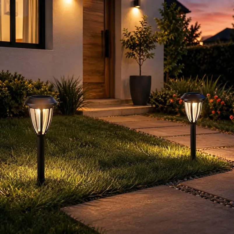 Estacas y Lámparas Solares LED Decorativas de Jardín 22