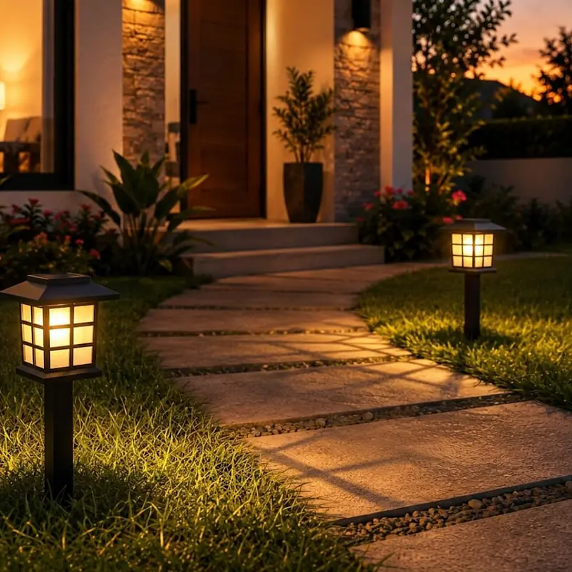 Estacas y Lámparas Solares LED Decorativas de Jardín 15