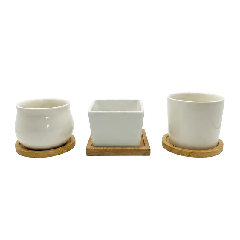 Set x3 mini macetas ceramica decorativas suculentas 1
