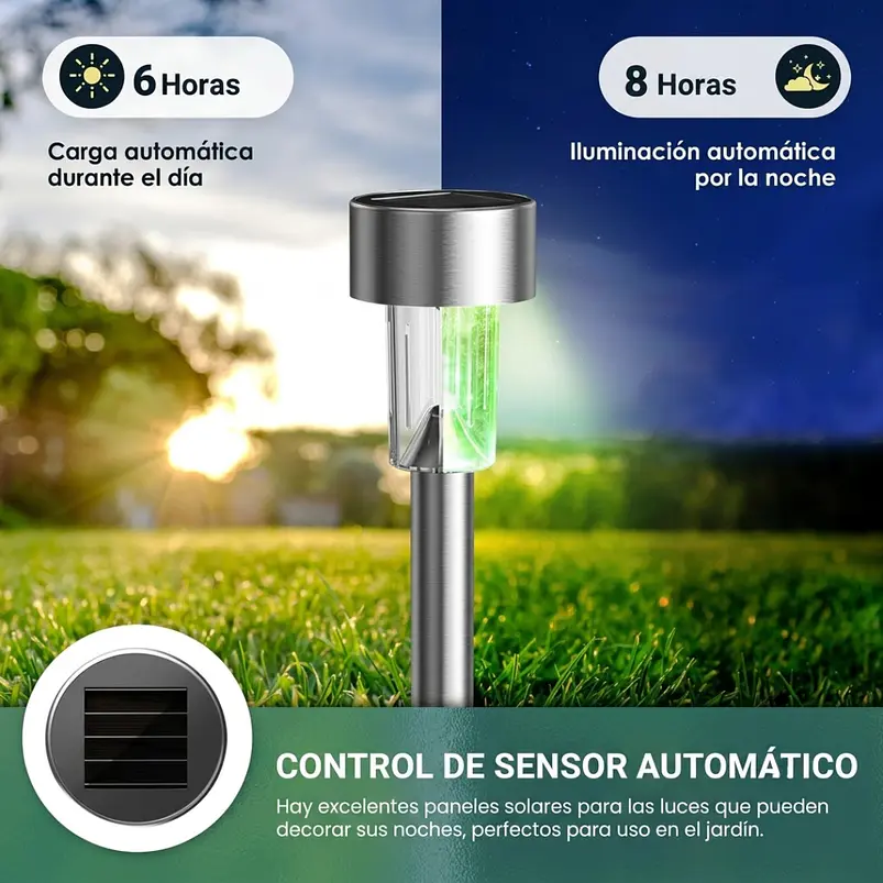Estacas y Lámparas Solares LED Decorativas de Jardín 12