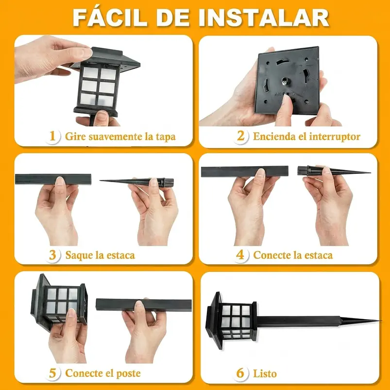 Estacas y Lámparas Solares LED Decorativas de Jardín 19