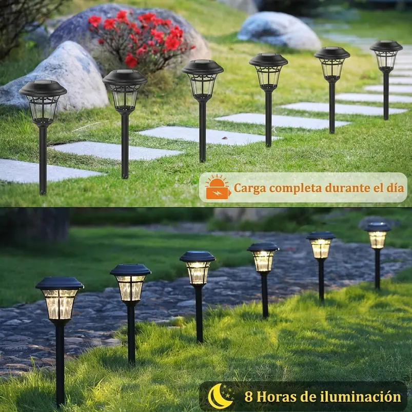 Estacas y Lámparas Solares LED Decorativas de Jardín 30
