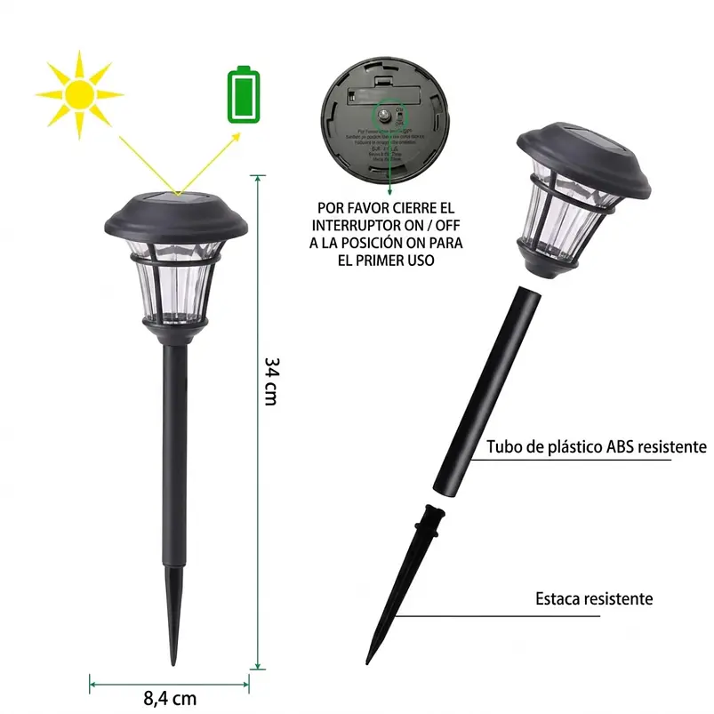 Estacas y Lámparas Solares LED Decorativas de Jardín 32