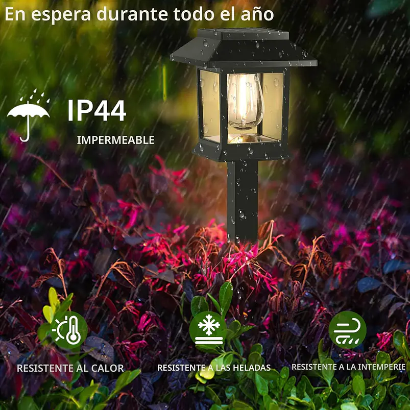 Estacas y Lámparas Solares LED Decorativas de Jardín 37