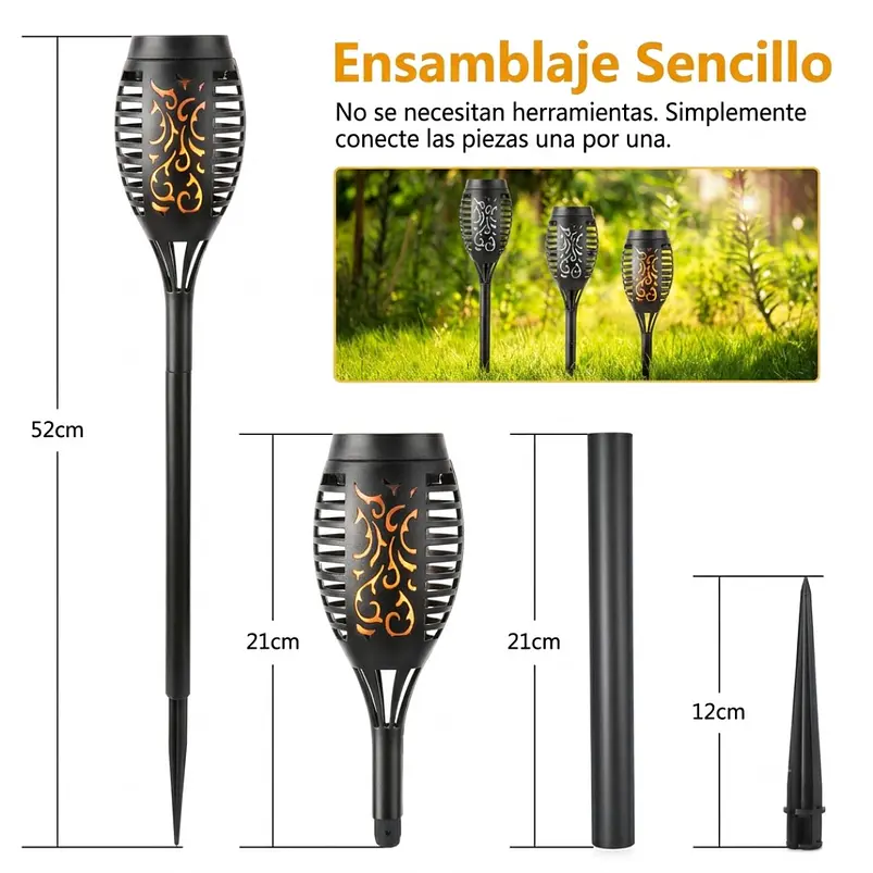 Estacas y Lámparas Solares LED Decorativas de Jardín 54