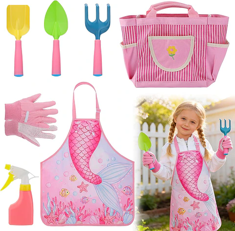 Kit Esencial de Herramientas de Jardinería Para  Niñas, Huerto y Cultivo