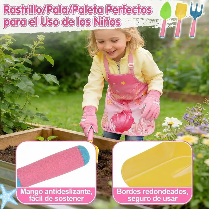Kit Esencial de Herramientas de Jardinería Para Niñas, Huerto y Cultivo 4
