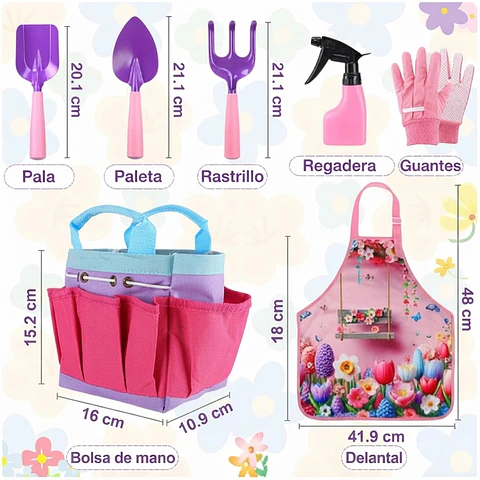 Kit Esencial De Herramientas De Jardinería Para Niñas