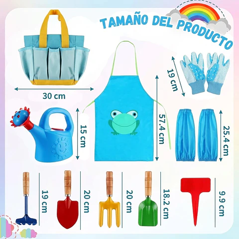 Kit Herramietas de Jardinería, Huerto y Cultivo Para Niños y Niñas 