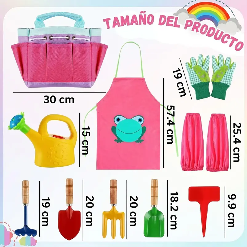 Kit Herramietas de Jardinería, Huerto y Cultivo Para Niños y Niñas  4