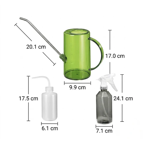 Kit Regadera Plástica Plantas Salida en Acero x 1 Litro