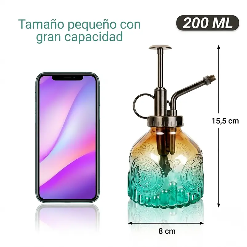 Regadera Spray Vintage En Vidrio x200ml Rociadora Atomizado 3