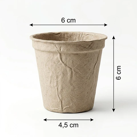 Maceta Papel Organico Biodegradable X25unid Plántulas 6x6cms