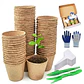 Kit Siembra Macetas Biodegradable x100 Más 20 Etiquetas Más 3 Herramientas - Miniatura 1