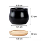 Maceta Cerámica x4 unidades más platillo bambú cactus 6cm diámetro x5.5cm alto - Miniatura 4