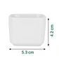 Maceta Cerámica Cuadrada Pequeña Blanca Premium Más plato Bambú - Miniatura 2