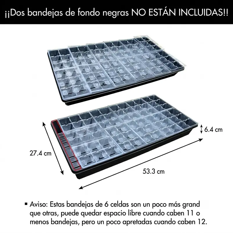 Bandejas De Germinación 6 Celdas Transparentes x120 Unidades 4