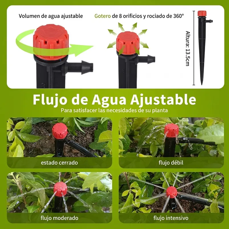 Emisores De Riego Por Goteo Ajustables 1/4 20 Unidades 4