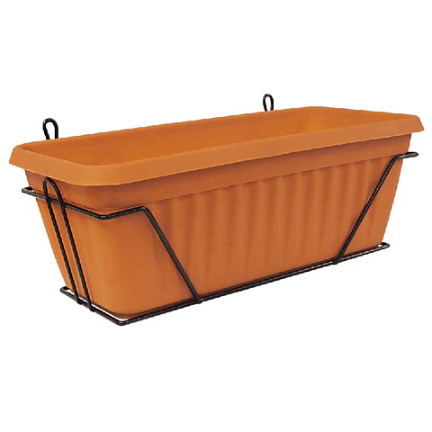 Maceta Plástica Colores Soporte Pared Rectangular 45cm Largo