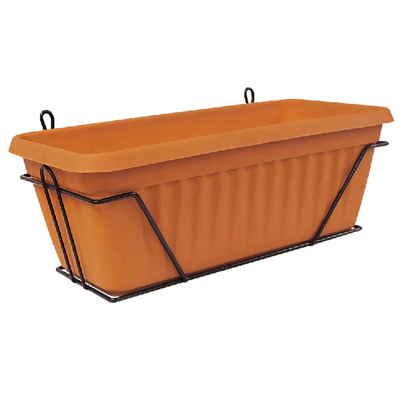 Maceta Plástica Colores Soporte Pared Rectangular 45cm Largo 2