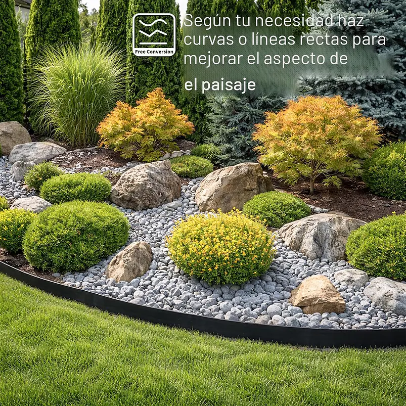 Borde Para Jardín 0.08 M X 7.6 M Con 35 Púas Metálicas 2