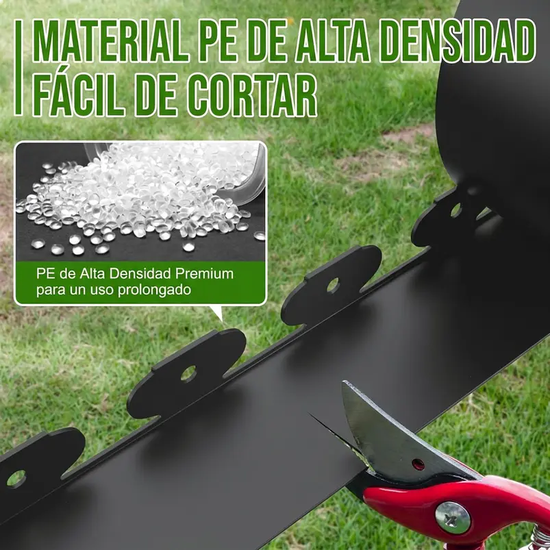 Borde Para Jardín 7.6cm X 7.6metros Con 35 Púas Metálicas 2