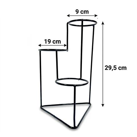 Soporte Matera Maceta x3 Puestos(9cm) Redondo 29,5 centímetros Alto