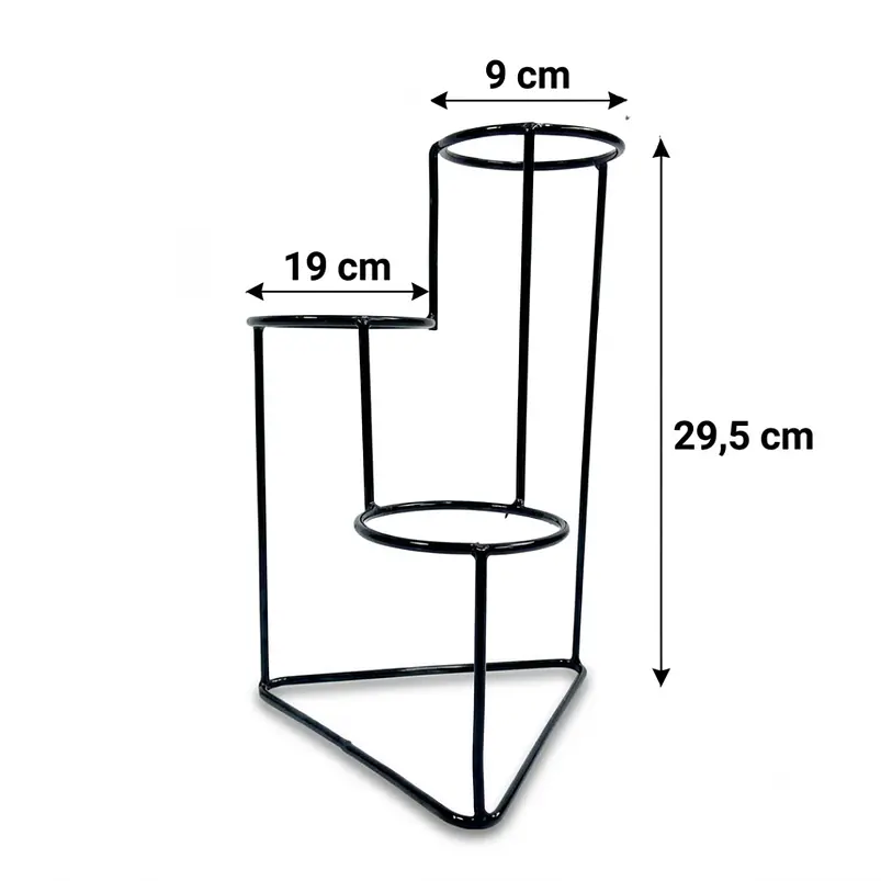Soporte Matera Maceta x3 Puestos(9cm) Redondo 29,5 centímetros Alto 2