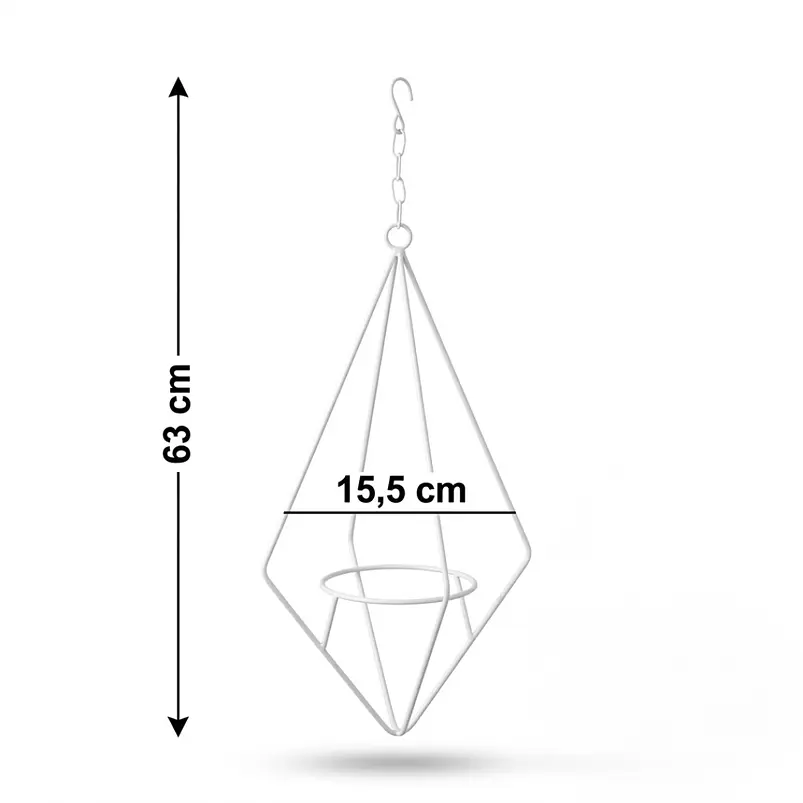 Soporte Matera Maceta Diseño Diamante De Colgar 63 centímetros Alto 7