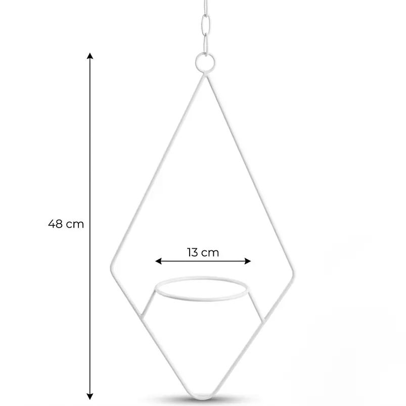 Soporte de Plantas Diseño Rombo Para Macetas Colgante 48cms Alto x 13cm Diámetro 3