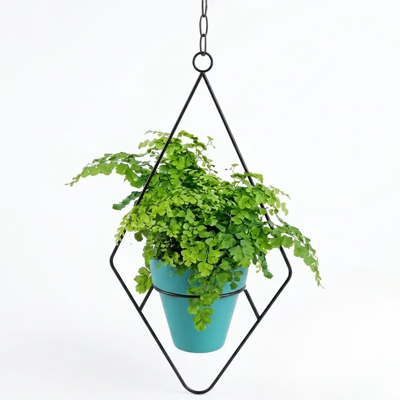 Soporte de Plantas Diseño Rombo Para Macetas Colgante 48cms Alto x 13cm Diámetro 1