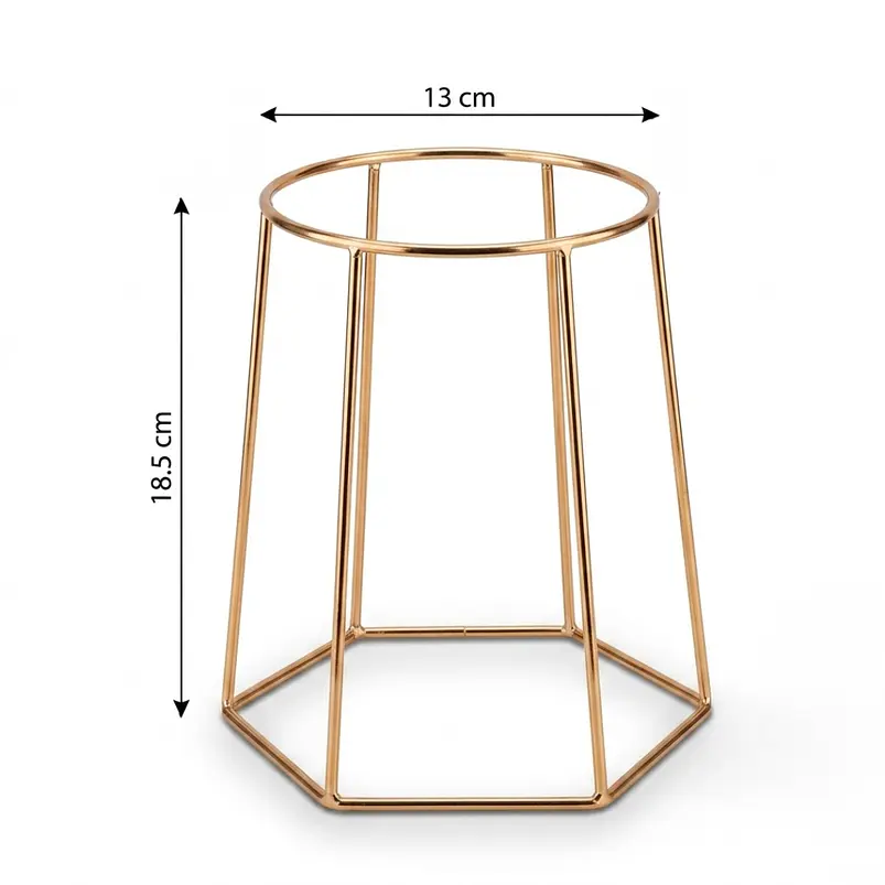 Soporte Más Maceta de Mesa Metalizado 18,5cm Alto x13 cm Diámetro  5