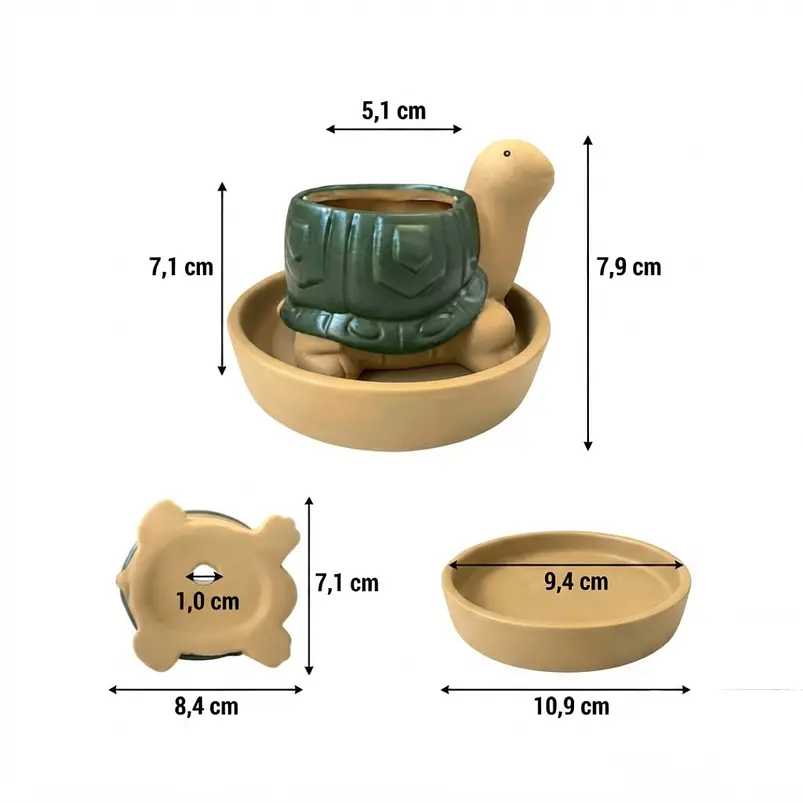 Maceta Cerámica Plantas Cactus y Suculentas x1 Pz Animalitos 2