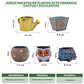 Juego Macetas De Plantas X5 Pz Cerámica Cactus Y Suculentas - Miniatura 5