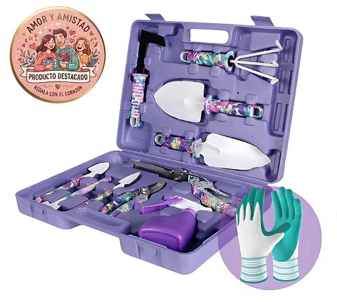 Kit Siembra Herramientas Jardín Plantas x11 Piezas Más Estuche