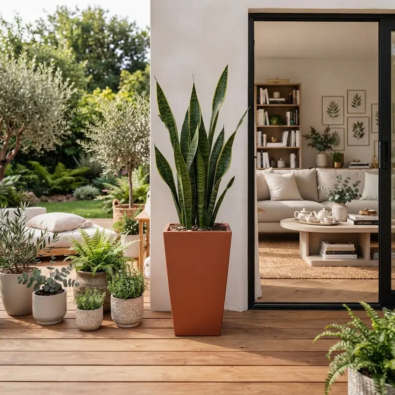 Maceta De Plantas Plástica Gemello Lisa 26cm x26cm x50cm Alto 3