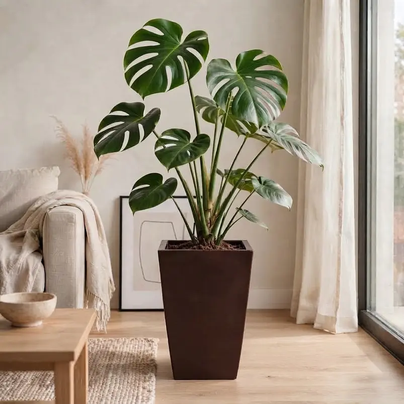 Maceta De Plantas Plástica Gemello Lisa 26cm x26cm x50cm Alto 4
