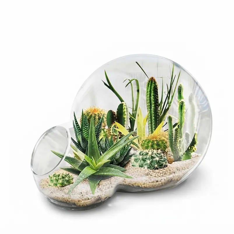 Terrario De Cristal Diseño Doble Esfera 1