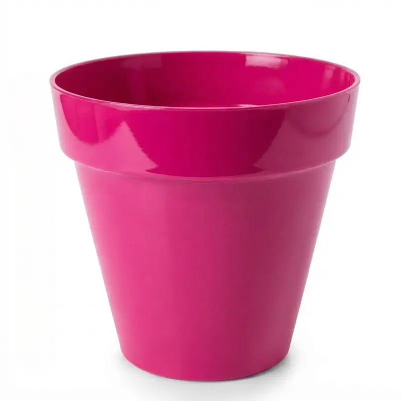Maceta Plástica Milán Brillante 18cm Diámetro x16cm Alto 5